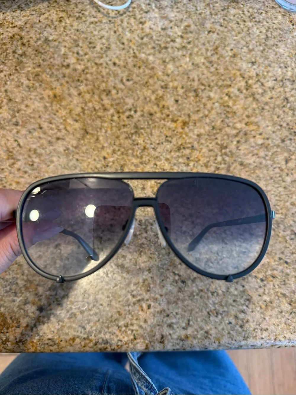 Quay Australia High Profile Black Gradient Aviator Sunglasses